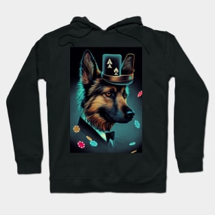 German Shepherd Poker Player Hoodie